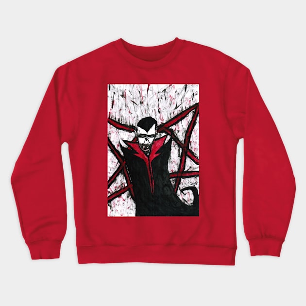 Night of the Vampire Crewneck Sweatshirt by lowen morrison